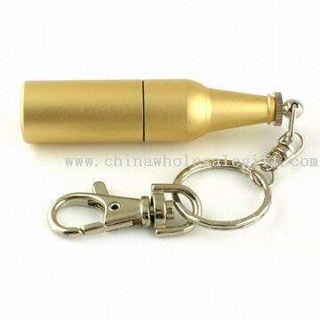 Bottle-shaped USB Flash Drive with Keychain