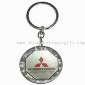 Berbentuk bulat Keychain Solar-powered Waterproof dengan LCD berkedip Logo images