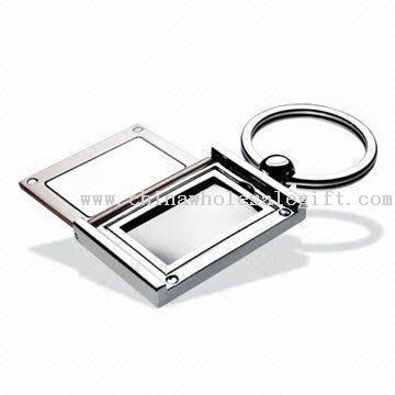Metal Photo Frame Keychain with Nickel Finish