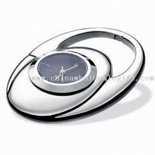 Stunning Promotional Watch Keychain with Shiny Nickel Finish and Imprint Logo images