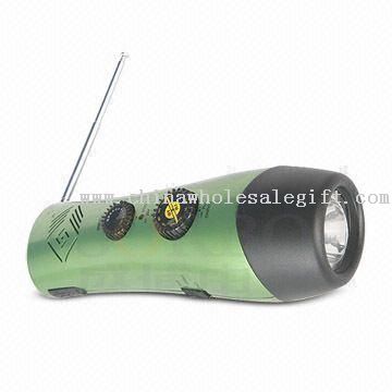 LED lommelygte Radio med mobiltelefon oplader