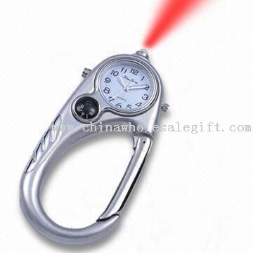 Alloy Case Keychain Watch with LED Light and Compass