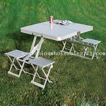 Folding Aluminum Picnic Table with Four Tools