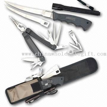Multifunkční nástroje s nylonovým pouzdrem, obsahuje rybářské kleště a nože
