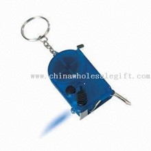 Multifunction Keychain Composed of Screwdriver Tape Measure and LED Torch images
