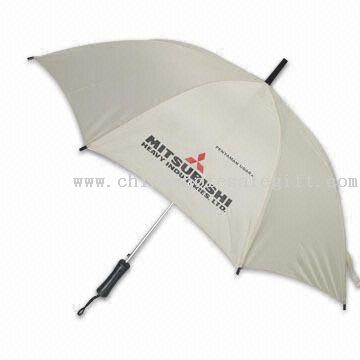 Paraguas de promoción con mango de plástico y de tejido de poliéster