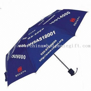 Tre-fold paraply med metallramme