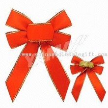 Christmas Gift Packaging with Gold Metallic Edge Satin Ribbon images