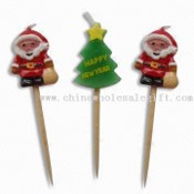 Christmas Small Candle with Sticks to Put onto Cake images