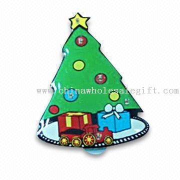 Magiske LED blinkende Pin/Badge med juletræ Design