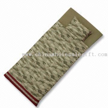 Camo pesawat kantong tidur dengan bantal dan 200TC 100% Cotton Fabric luar