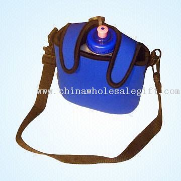 Neoprene Bottle Cooler with Hook-and-Loop Tape Securing Straps