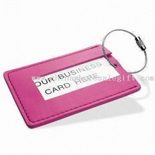 Leather Luggage Tag with Aluminum Card Insérez images