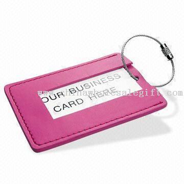 Leather Luggage Tag with Aluminum Card Insert