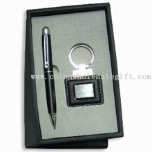 Ball Pen/Keychain Stationery Gift Set with Clock Inside images