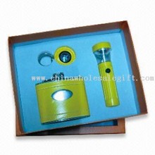 Three-piece Stationery Set Includes Flagon and Keychain with Compass images