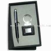 Bola pena Keychain alat tulis hadiah Set dengan jam di dalam images