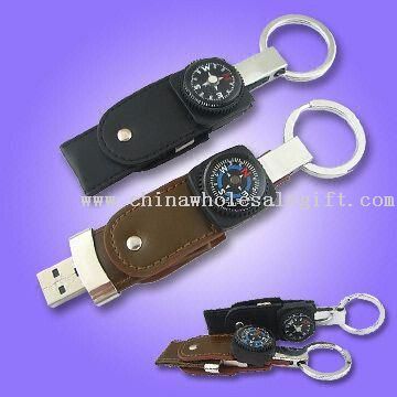 USB Flash Drive con brújula y Cuero de Vivienda