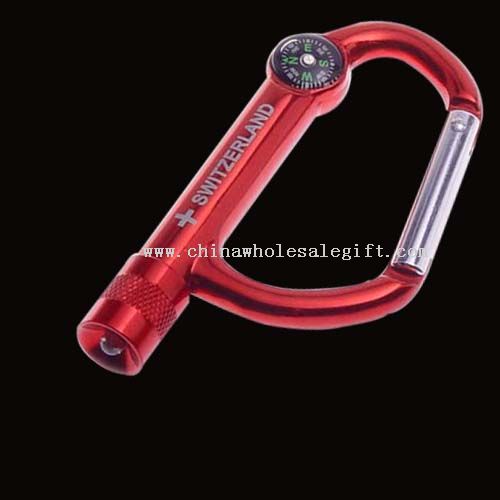 Led Carabiner Keychain With Compass