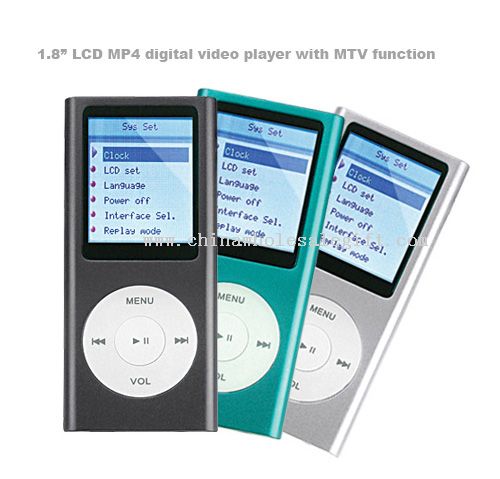 1.8" LCD MP4 digital video player dengan fungsi MTV