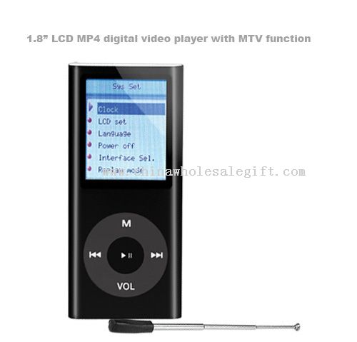 1,8" LCD MP4 digital videoafspiller med MTV funktion og FM-sender