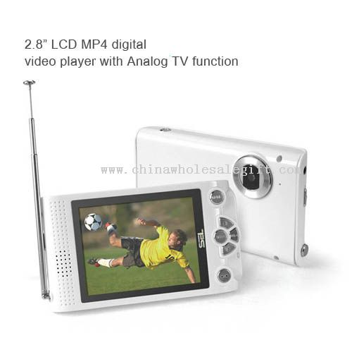 2,8" LCD MP4 player de vídeo digital com função de TV analógica