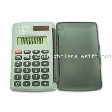 -digit Pocket Calculator with Solar/Dual Power Supply and Cover