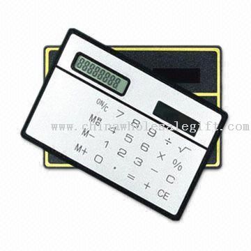 Calculatrice en forme de carte de crédit avec Solar Power