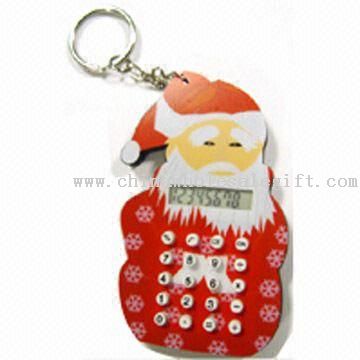 EVA Santa Claus otto cifre calcolatrice con portachiavi