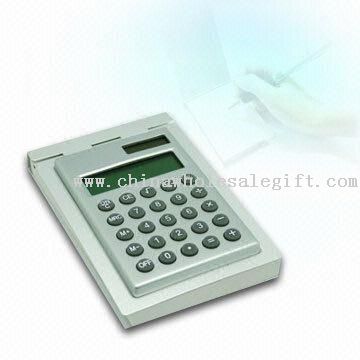 Mini kalkulator med integrert Notisblokk og åtte sifre