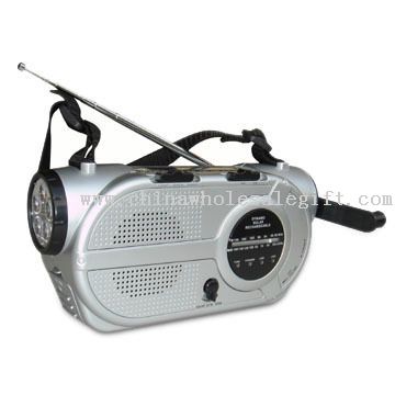 AM / FM 2 Band multifunktions Dynamo/Solar Radio med indbygget El-Generator og sirene-funktion
