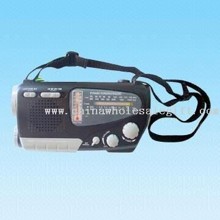 AM/FM/SW1-2 4-Band Multifunctional Dynamo and Solar Radio with Compass/Torch/Thermometer Function images