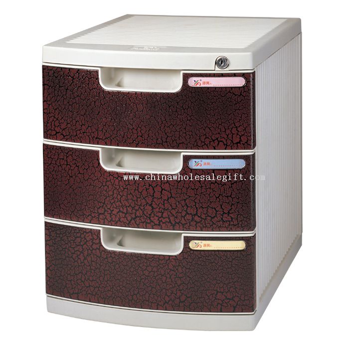 3-Layers file cabinet with lock and empaistic cortex veins