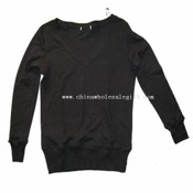 100% coton brossé Sweat-shirt col V images