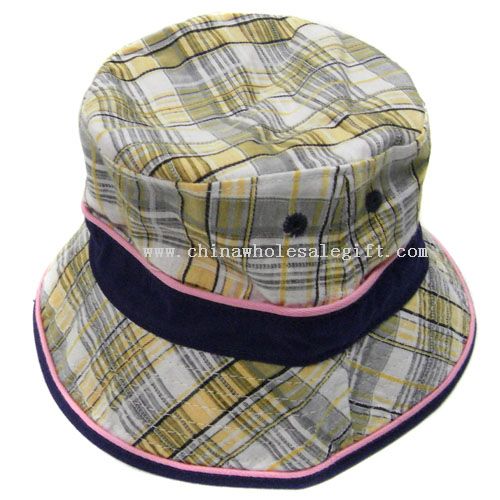 Checked cotton Bucket Hat