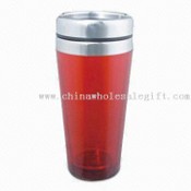 Cangkir plastik berdinding ganda dengan tutup Stainless Steel dan kapasitas 16oz images