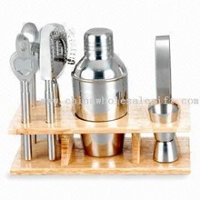 Stainless Steel Cocktail Shaker with Many Tools in it images
