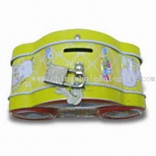 Coin Bank with Small Lock and Four Color Printing images