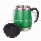 Perjalanan Mug dengan plastik luar dan lapisan Stainless Steel images