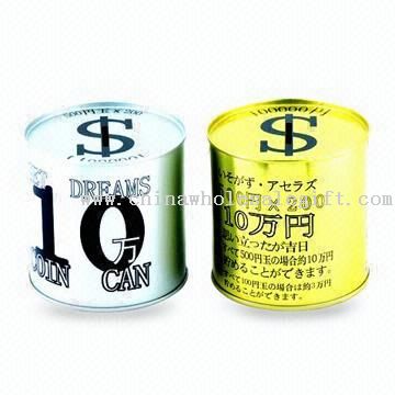 Tinplate Coin Banks with Attractive Color and Pattern Combination