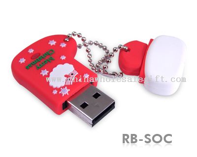 Navidad stock de goma USB Flash Drive