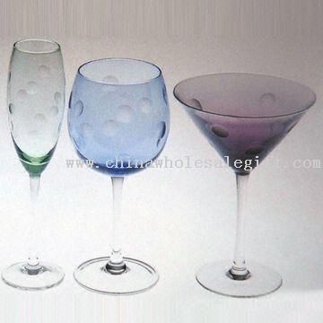 Wine Glasses in Various Colors and Types