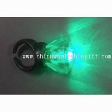 Flashing Crystal Ring with Green LED images