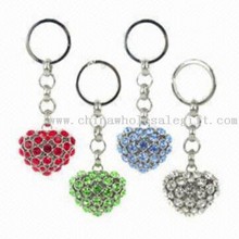 Heart Keychains with Crystal images
