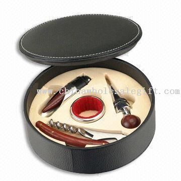 Wooden Box Bar Set with One Corkscrew