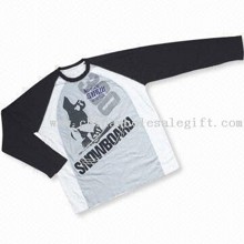 Mens Long Sleeve T-shirt Made of 100% Cotton with Logo on Chest images