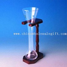 Beer Glass with Wooden Stand, Your Logo on Glass and Stand Available images