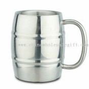 Caneca de cerveja de inox 300ml com construção de parede dobro isolado e punho images