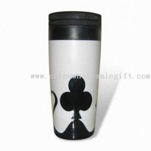 Blanco Capacidad 16 oz taza de plástico con tapa a prueba de agua images