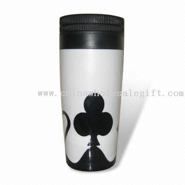 White 16oz Capacity Plastic Mug with Waterproof Lid